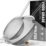 Large Fine Mesh Strainer 9.5" & 8" Stainless Steel Mesh Sieve with Sturdy Han...