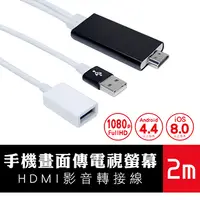 在飛比找PChome24h購物優惠-手機畫面傳電視螢幕HDMI影音轉接線2m(ILE-APM02