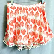 NWT 19 Cooper Sz XS Women's Short Shorts Pants Fringe Lined Summer Spring Orange