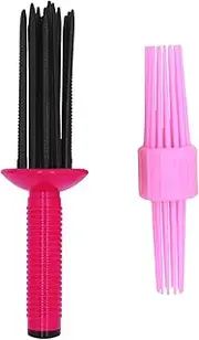HAIOLORPRO 2PCS Curling Roll Comb, Curl Brush for Curly Hair, Three Different Sizes of Styler for Curly Hair, Curl Defining Brush, Hair Tools for Casual Wear or Special Events
