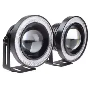 3.5" COB Fog Light Projector Car CCFL Blue Angel Eyes Halo Ring DRL Headlight (for: Renault)