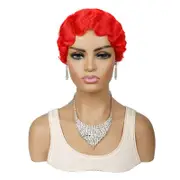 Short Retro Water Wave Curly Wig - Natural Look