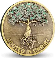 Rooted in Christ Challenge Coin Christian Daily Reminder Gift (Single Coin)
