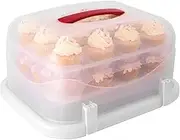 Avanti Universal Cupcake and Rectangular Cake Carrier, 2 Tier, 24 Cupcake Capacity