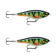 2x Rapala 12cm Twitchin' Rap Slow Sink Glidebait Fishing Lures - Live Perch