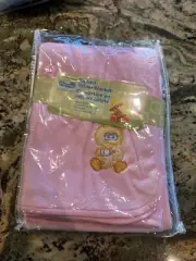 Vtg Sesame Beginnings Street Big Bird Ribbed Velour Baby Blanket Pink 30” X 40”
