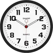 SHARP Matte Black Wall Clock 12" Inch Silent Non-Ticking Modern Stylish Quartz Clocks Battery Operated, Easy to Read