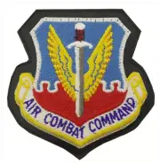 Vanguard AIR FORCE PATCH: AIR COMBAT COMMAND - LEATHER WITH HOOK CLOSURE
