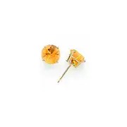 14k Yellow Gold 8mm Citrine Earrings
