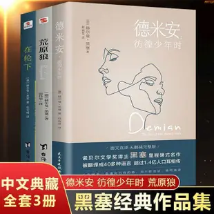 全新/3冊德米安彷徨少年時+荒原狼+在輪下諾貝爾黑塞外國小說當代文學 實體書籍/有貨