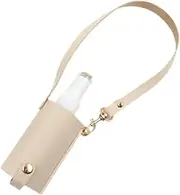 Mini Travel Empty Bottle with PU Leather Keychain, 60ml for Travel Home, Beige