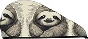 GDSHJKLW Sloth My Spirit Animal Drying Hair Caps Super Absorbent Soft Hair Drying Towel Quick Dry Coral Velvet Hair Drying Cap Hair Turban for Women Wet Hair Long Thick Hair