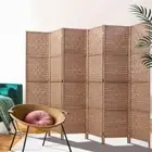 6 Panel Room Screen Privacy Divider Natural Hand Woven Foldable Stand Partition