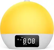 Sunrise Alarm Clock, Vnoeom White Noise Sound Machine with 25 Soothing Sounds, 17 Night Lights, Bluetooth Speaker Wake Up Light Alarm Clock for Bedrooms, Heavy Sleepers, Baby, Kids