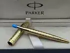 Excellent Parker Sonnet Ballpoint Pen Gold Circle 0.5mm Blue Ink Refill No Box