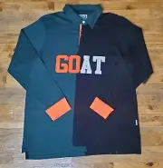 New Men’s Cornerstone Bodega Brand "GOAT" Rugby Style Long Sleeve Shirt Size M