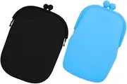 [OATIPHO] 2pcs Silicone Coin Pouch for Women Compact Change Purse Business Cards Keys Storage Bag Fashionable Coin
