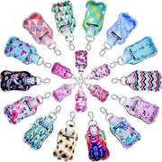 shynek Hand Sanitizer Holders, 40pcs Empty Travel Size Bottle and Keychain Holders Set Include 20pcs Flip Cap Reusable Bottles, 20pcs Reusable Bottles Keychain Carriers for Hand Sanitizer, Multicolor