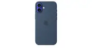 iPhone 16 Plus Silicone Case with MagSafe — Denim