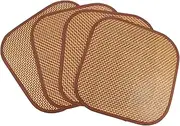 BUGUUYO 4Pcs Bunny Cooling Grass Mat Breathable Bedding Pad for Small Pets for Guinea Pigs Hamsters and Squirrels Woven Design for Comfort and Hygiene