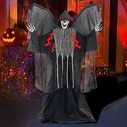 Halloween Skeleton Hanging Ghost Decorations, Grim Reaper Halloween Props with Sound Activated, Decorative Ghost to Hhang for Outdoor Yard, Haunted House