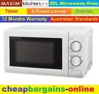 MAXIM 20L MICROWAVE OVEN KitchenPro MANUAL WHITE 700 WATT DEFROST TIMER CARAVAN