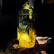 Top Natural citrine Quartz obelisk Crystals Tower Point Wand Reiki Gmes 0.77LB