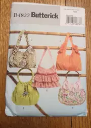 Butterick 4822 Handbags Bag Purse Tote Accessory Accessories Pattern Uncut