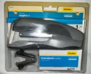 OfficeMax Full Strip Stapler Set Standard Staples Puller Black Silver L7