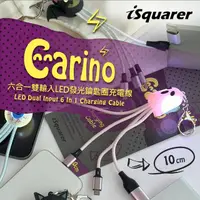 在飛比找momo購物網優惠-【iSquarer】Carino六合一雙輸入LED發光鑰匙圈