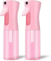 LERPOLOR Empty Spray bottles, Continuous Spray Bottle for Hair, Spray Water Bottle Fine Mist Refillable, Skin Care, Showering Pets, Plants, travel, Ironing and Cleaning 6.8 Ounce (2 Pack, Pink)