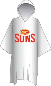 AFL Poncho - Gold Coast Suns - Plastic Rain Coat - OSFM