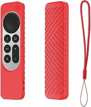 Case for Apple TV 4K 2021 6th Generation Remote Control Case Smart TVS Shockproof Cover Accessories (Red)