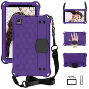 Hive SamSung Tab A7 Lite 8.7/Tab A8 Tablet Case Durable Stand Cover With Shoulder Strap-PurpleBlack