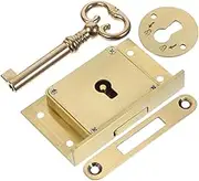 Yardenfun Antique Dresser Drawer Locks Cabinet Door Lock Key Vintage Drawer Lock for Brass Desk Lock