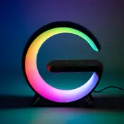 X Echo Smart Lamp Bluetooth Speaker with Alarm Clock 15W Wireless Fast Charging Black