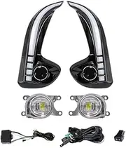 Compatible for Toyota Yaris Vios 2020 2021 2022 LED Daytime Running Light DRL Front Bumper Fog Lamp Turn Signal Yellow White Accessories(DRL and Fog Lamp A)