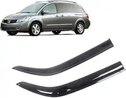 Auto Side Window Wind Deflectors Visors Black Rain Guard Door Visor Vent Shades Dark Smoke Ventvisor Compatible with Nissan Quest 2004-2010