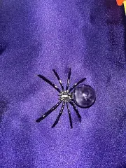 2" Natural Quartz Amethyst Crystal Sphere Spider Jewelry Making, Home Decor