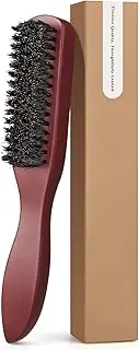 Chilvure Universal Boar Bristle Beard Brush, Anti-Static Styling Wooden Hair Brush for Men&Women, Perfect for Hair&Beard Care Men's Grooming Straightens Promotes Growth Works with Beard Oil and Balm Beard Kits