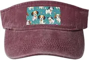 [RLDOBOFE] Sun Visor Hat Adjustable Empty Top Baseball Cap Cartoon Dog Sun Hats for Women Men Sports Hats Summer Beach Cap
