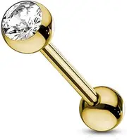 [viva-adorno] Barbell Piercing Bar Tongue Piercing Ear Piercing Stud Barbell Surgical Steel 316L Coated Zirconia Z309
