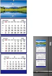 2025 Wall Calendar - 3 Month Wall Calendar Display | Dec 2024 - Jan 2026, 3 Month Vertical Calendar with Thick Paper | Three Month View Calendar for Daily Organizing & Planning, 12" X 32"