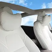 [PWzing] Car Neck Pillow for Tesla Model 3 Model Y Model S Model X Cybertruck and Most Cars, 2 Packs Memory Foam Neck Support Headrest for Tesla, Adjustable Car Seat Head Rest Pillow (White)
