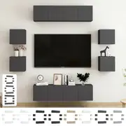 TV Cabinet Set Chipboard Stereo Hifi Stand Multi Colours 4/6 Piece vidaXL
