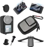 Mini Bag Compatible with DJI Osmo Action 5 Pro- Accessories Kit, Silicone Protective Case, Tempered Glass Screen Film, Mini Tripod