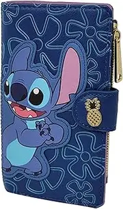 [Loungefly] Disney Stitch Wallet Snap Flap Clutch, Multicolor, Clutch Wallet