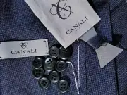 $2150 CANALI 1934 Blue black Houndstooth Check Blazer Jacket Sport coat 48 38R