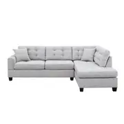 Foret 4/5 Seater Light Grey Sofa Modular Corner Lounge Chaise Couch