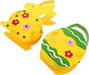 KOMBIUDA Easter Present Bag Rabbit Felt Baskets Decorative Storage Bag for Easter Eggs Reusable Tote Design for Parties